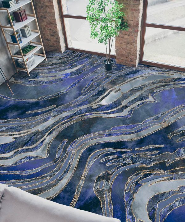 3D Gray Purple Stripes 102126 Andrea Haase Floor Mural Discount Great Deals