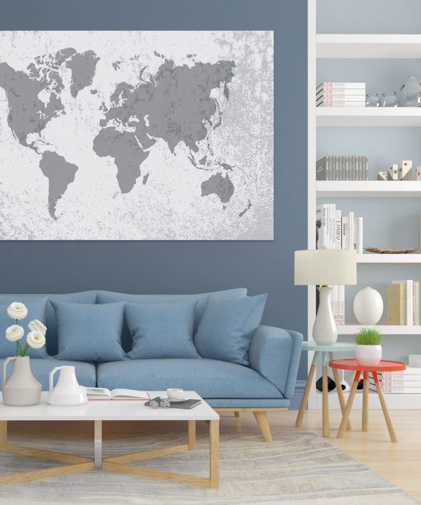 3D Gray Pattern 287 World Map Wall Sticker Pick A Best