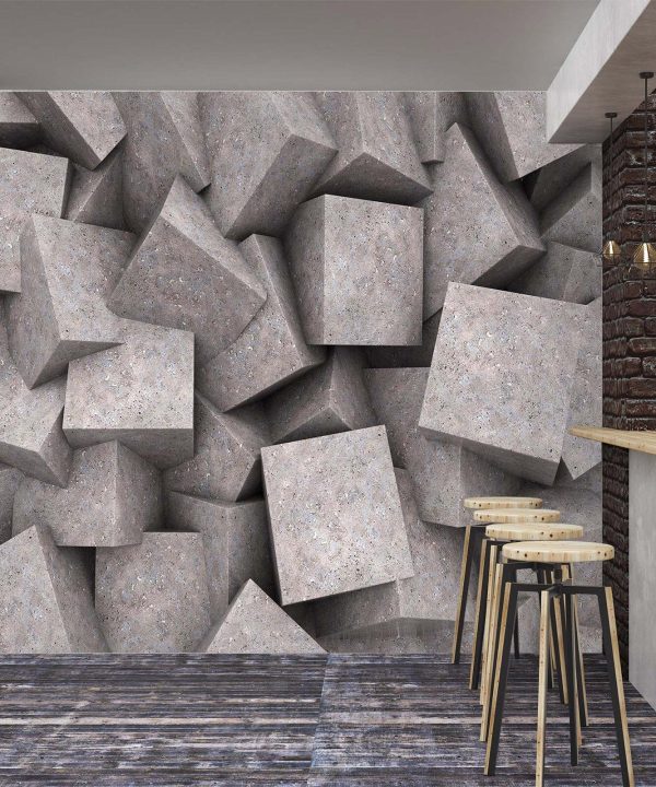 3D Gray Square 1512 Wall Murals Fake Cheap Online
