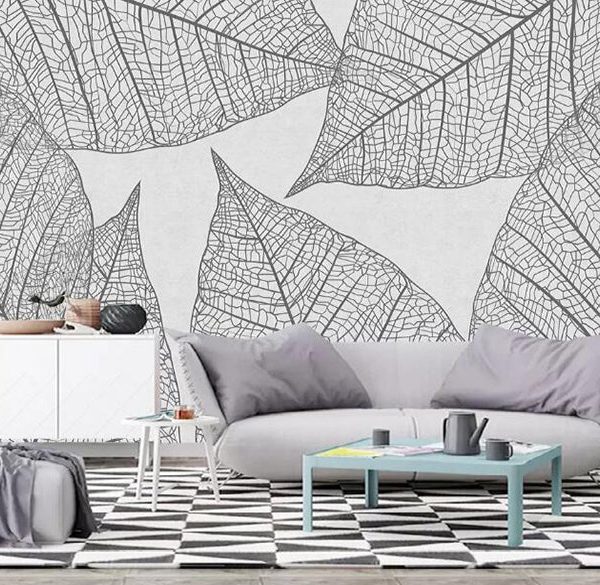 3D Gray Leaves 1112 Wall Murals Buy Cheap Cheapest
