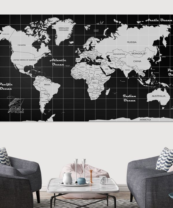 3D Gray Pattern 242 World Map Wall Sticker 2025 Sale Online