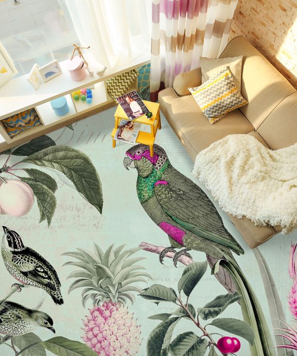 3D Pineapple Fruit Parrot 104148 Andrea Haase Floor Mural Pictures Cheap Pice