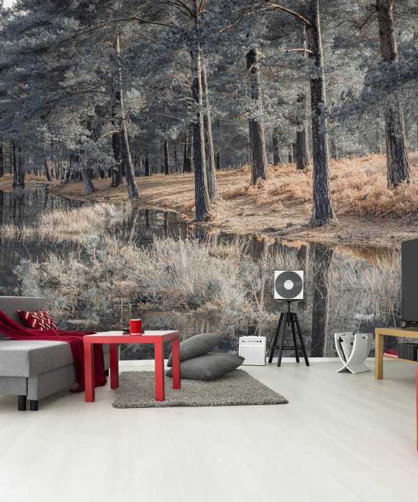 3D Gray Trees 6163 Assaf Frank Wall Mural Wall Murals Cheap Sale Many Kinds Of