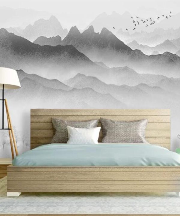 3D Gray Mountain WC2442 Wall Murals 2025 Cheap Online