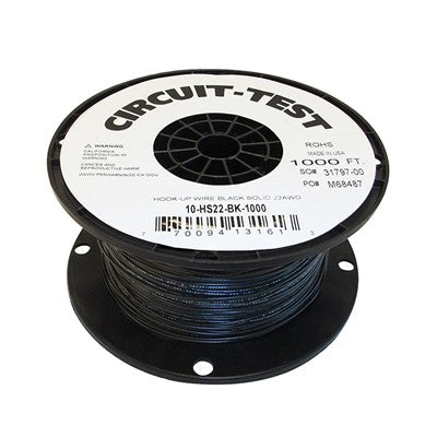 22AWG Solid Wire - Black, 1000ft Roll (10-HS22-BK-1000) Discount 2025 New