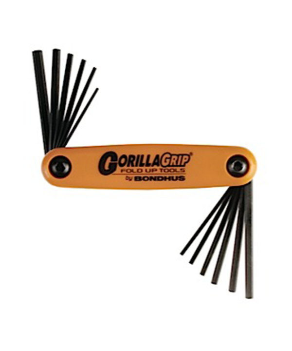 Bondhus 12550 GorillaGrip Set of 12 5/64 - 5/32" Hex Fold-up Tool Outlet Countdown Package
