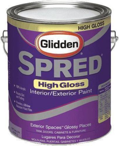 Glidden Spred SP3924GAL High Gloss Interior/Exterior Paint, 1-Gallon, White Free Shipping Finishline
