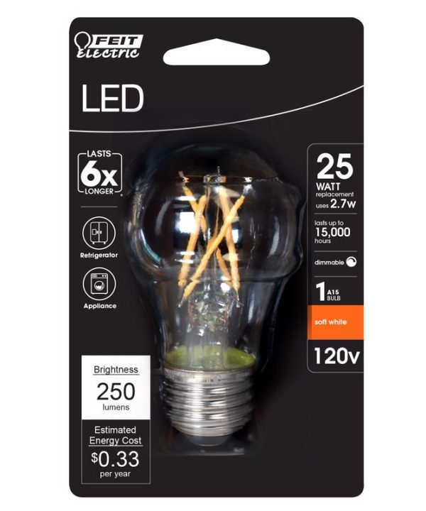 Feit Electric BPA1525927CAFIL Filament LED Bulb, 2.7 Watts, 120 Volt Big Sale Sale Online