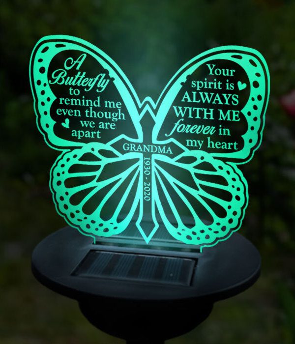 Your Spirit Is Always With Me - Personalized Memorial Garden Solar Light - Memorial Gift, Sympathy Gift Discount Authentic
