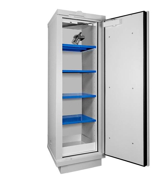 Ecosafe Safety Cabinet 90 Min Lithium Batteries Hight 1 Door with 1 Fire Extinguisher Ex100li   4 Shelves E48li White Free Shipping Outlet Store