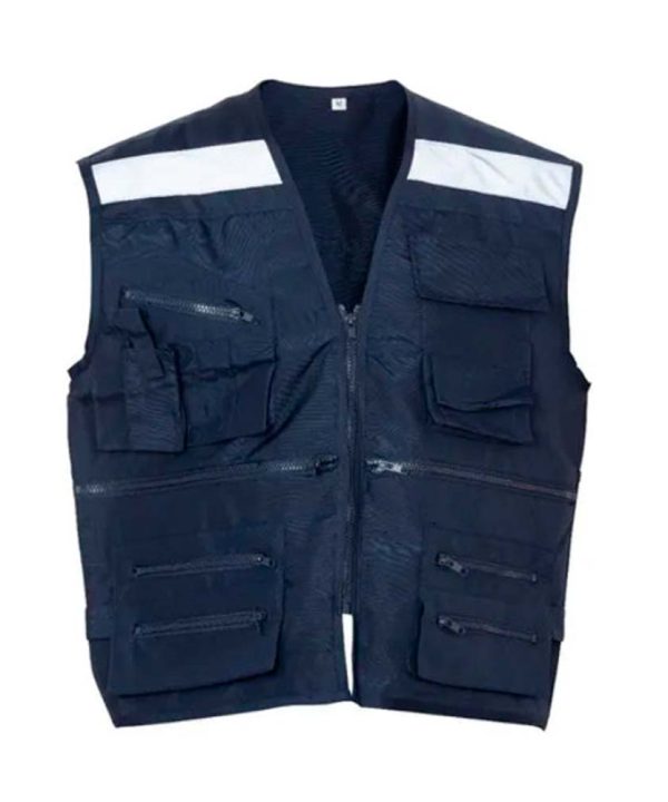 Chaleco Black Wolf Geo Poplin Azul Con Reflectante Real Sale Online