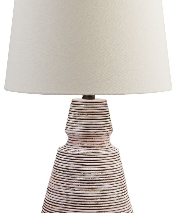 Jairburns - Brick Red / White - Poly Table Lamp (Set of 2) Marketable