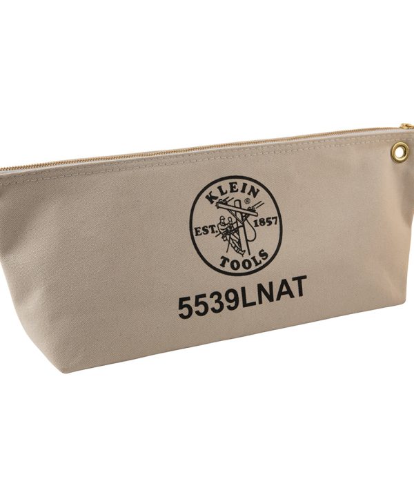 Klein Tools 5539LNAT Canvas Zipper Pouch, 16-Inch Tool Bag Storage Organizer, Natural Cheap Low Shipping Fee