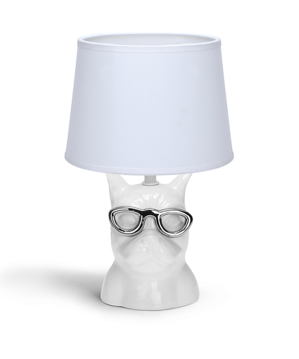 Aigostar Ceramics Table lamp Dog with Shade for E14 White H29 cm Outlet Pices