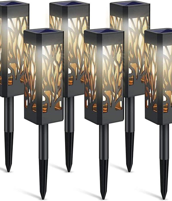 Black Low Voltage Solar Powered Integrated LED Pathway Light Pack (Set of 6) Sale Extremely