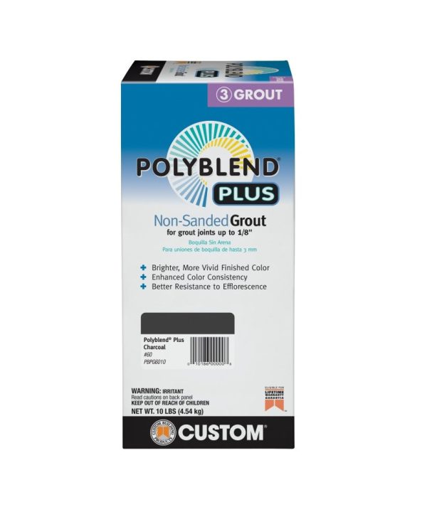 Custom Building Products PBPG6010 Polyblend Plus Non-Sanded Grout, 10 Lbs Clearance Sast