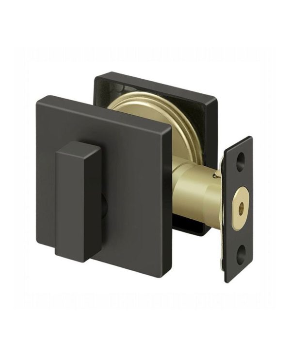 Deltana ZDSU10B Single Cylinder Deadbolt with Square Rosette, Oil Rubbed Bronze Clearance Online Online
