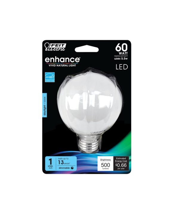 Feit Electric BPG2560950CAFLR Enhance G25 Filament LED Bulb, 5.5 W Really Cheap Shoes Online