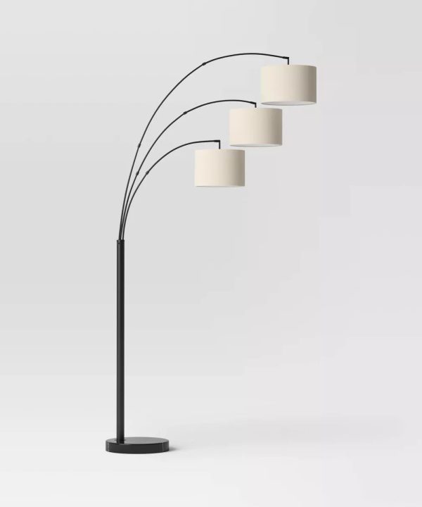 Avenal 3-Head Shaded Arc Floor Lamp Black Quality Free Shipping Low Pice