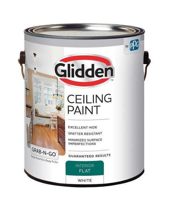 Glidden 2070T/01 Grab-N-Go Ceiling Paint, 1 Gallon Fashion Style For Sale