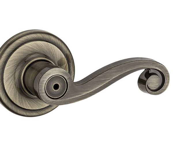 Kwikset 730LL 5 Lido Lever Privacy Door Lock, Antique Brass Cheap Sale 100% Authentic