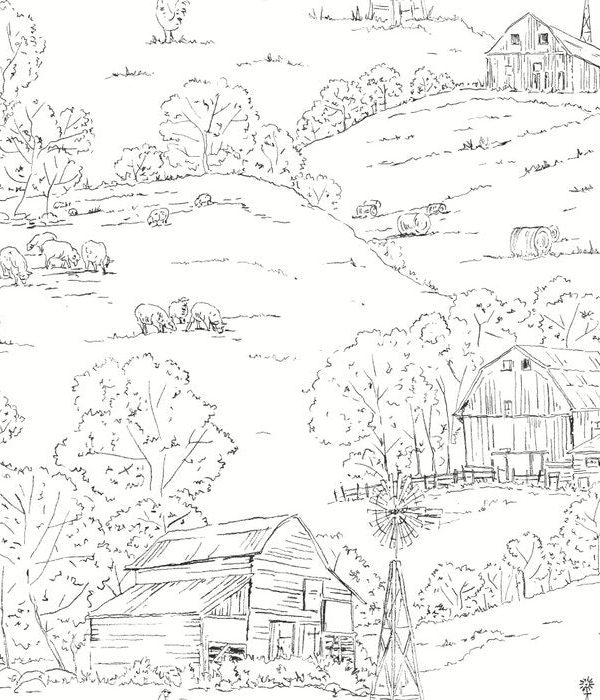 Pasture Toile 2.75' L x 20.5" W Wallpaper Roll (1 roll) EE302 Geniue Stockist For Sale