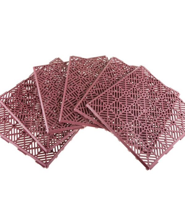 Patio 11.5" x 11.5" Plastic Interlocking Tile in Terracotta LC136 Fast Delivery Cheap Online