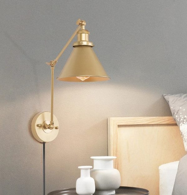 Modern Contemporary 1-Light Swing Arm Wall Sconces Lights for Bedroom - L19.7" x W7.5" x H9.1" Latest Collections Online