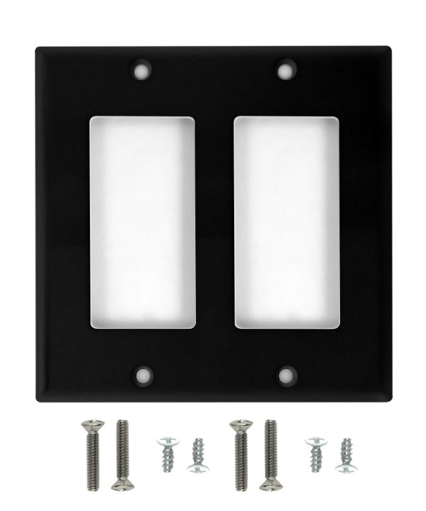 Decora Double Gang Wall Plate - Black Cheap Pice Top Quality