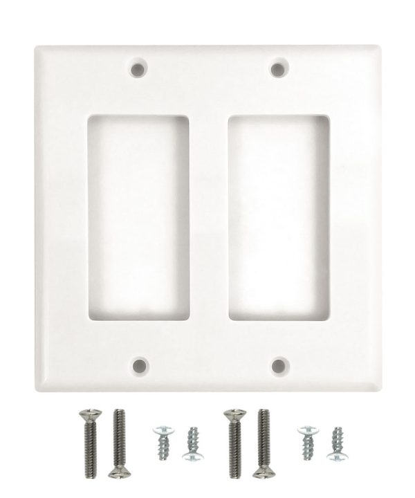 Decora Double Gang Wall Plate - White 2025 New Sale Online