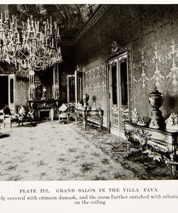 1926 Print Grand Salon Villa Fava Chandelier Interior Design Decoration XDG6 Cheap Pice Cost