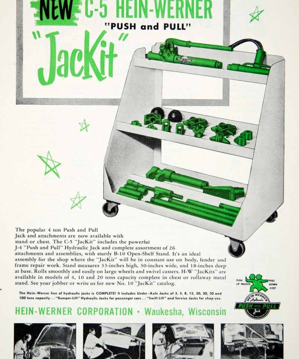 1952 Ad JacKit Tool Set Kit Hein-Werner Waukesha Wisconsin Push Pull C-5 J YMA1 Hot Sale Online