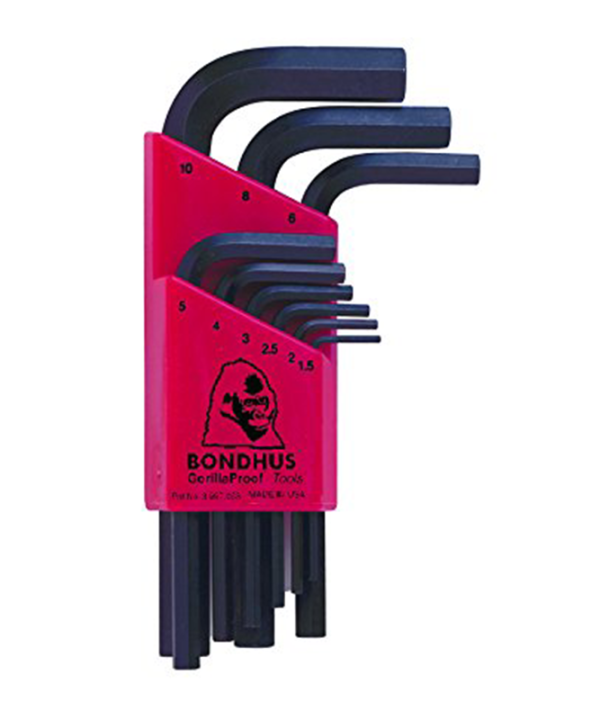 Bondhus 12299 Set of 9 Hex L-wrenches, Short Length, Sizes 1.5-10mm Supply Online