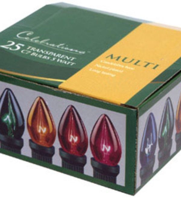 Celebrations UYRT42A1 C7 Transparent Replacement Bulbs, 25 Cheap Sale Big Discount