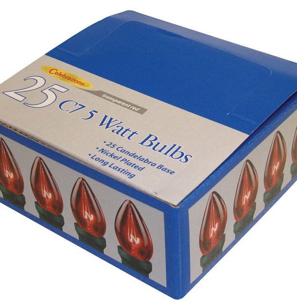Celebrations UYRU4511 C7 Replacement Bulbs, 5 W, Transparent, Red Cheap Sale Wiki