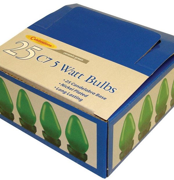 Celebrations UYTT4711 C7 Replacement Bulbs, 5 W, Ceramic, Green Real Online