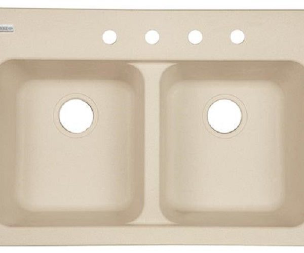 Kindred FTS904BX Double Bowl kitchen  Sink, 9", sand, tectont Cheap 100% Original