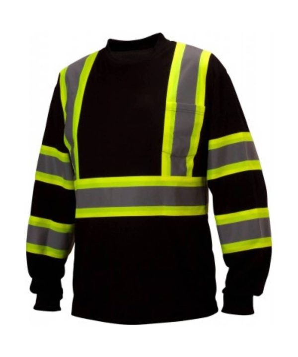 Pyramex Men's Long Sleeve Enhanced Hi-Vis T-Shirt - Black New Styles Cheap Pice